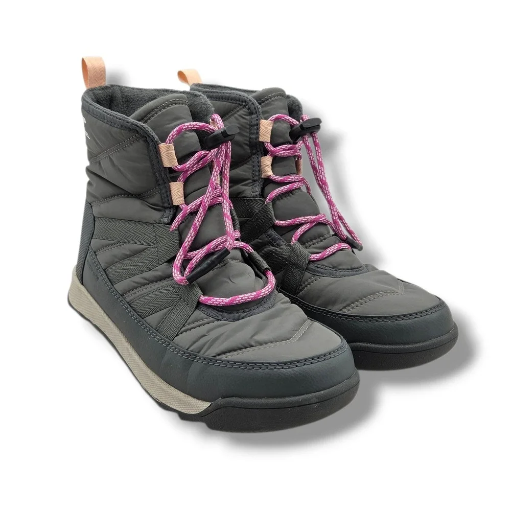 Sorel Whitney II Short Lace Boots Youth 5 Gray NY3903-053‎ Insulated Waterproof